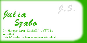 julia szabo business card
